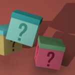 Cubes with question mark design