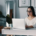 Lady working from home